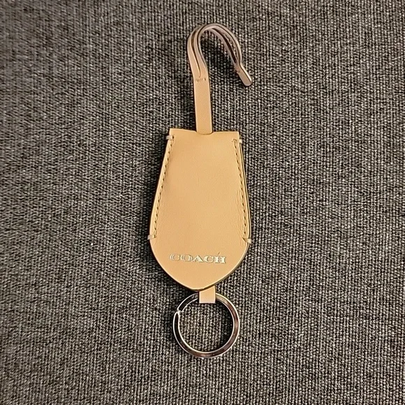 Coach Tan Leather Keyring Bag Charm - Picture 4 of 7